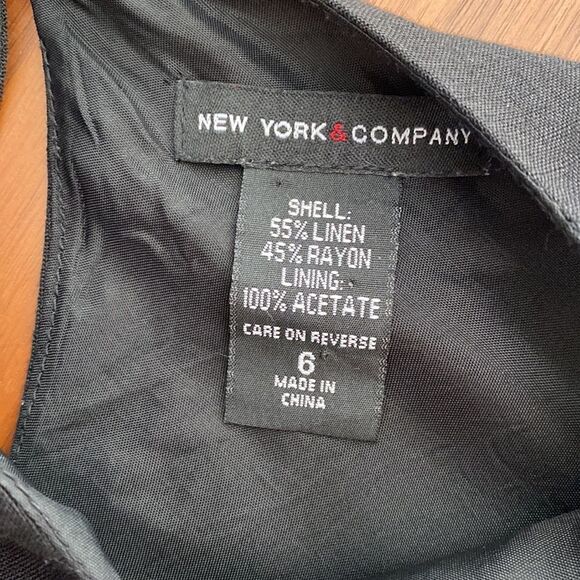 New York & Company black sleeveless A-line dress size 6 - Picture 5 of 7